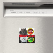 AIMANT CHAT BLANC ET NOIR PROPRE (In Situ (Lave-vaisselle))