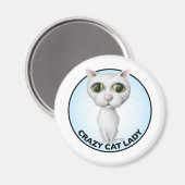 Aimant Chat Blanc - J'Aime Mon Grand-Chat (Recto/Verso)