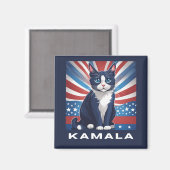 Aimant Chat bleu pour Kamala 2024 Démocrate aux élections (Recto/Verso)