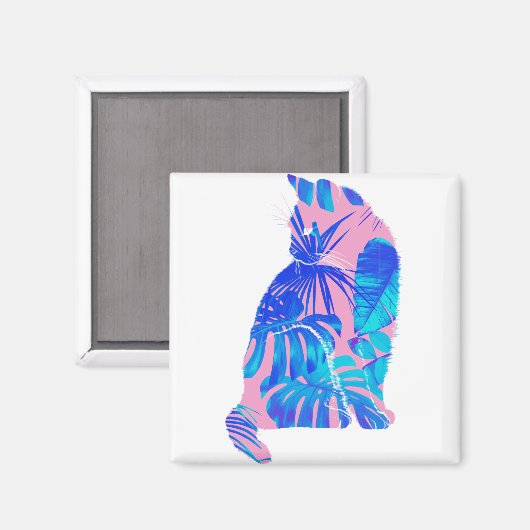 Aimant chat botanique (Recto/Verso)