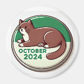 Aimant Chat, Brown et blanc (Devant)