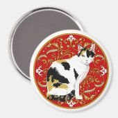 Aimant Chat calico baroque (Recto/Verso)
