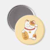 Aimant Chat Calico Lucky Japonais, Maneki Neko (Recto/Verso)