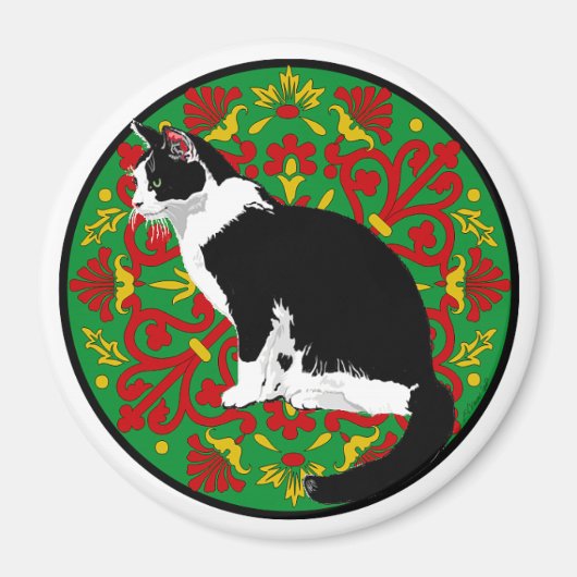 Aimant Chat calicot baroque (Devant)