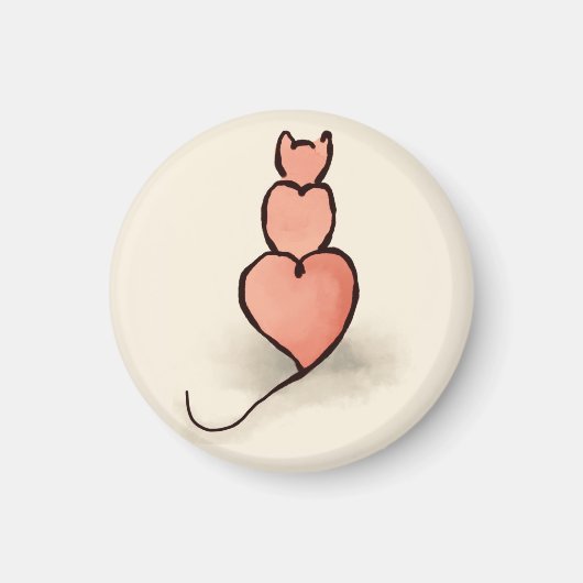 Aimant Chat cardiaque (Devant)