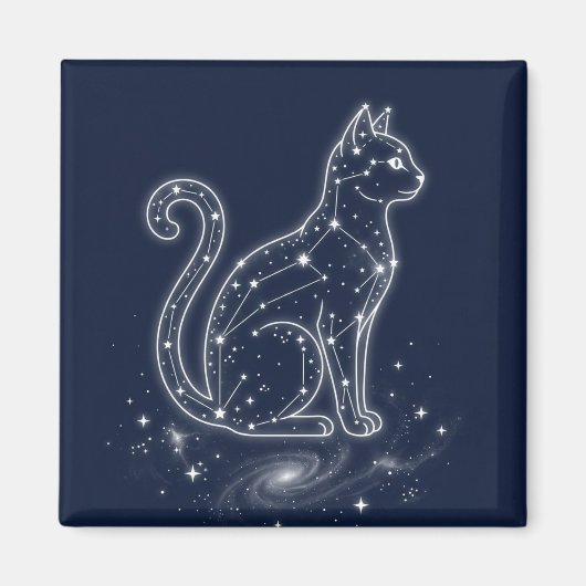 Aimant Chat céleste Constellation Ciel nocturne étoilé Ch (Devant)