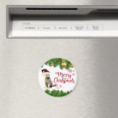 Aimant Chat, Chapeau de Père Noël, Boules de Noël (In Situ (Lave-vaisselle))