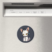 Aimant Chat charmant et élégant avec casque audio (In Situ (Lave-vaisselle))