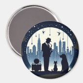 Aimant Chat, chien, Jazz (Recto/Verso)