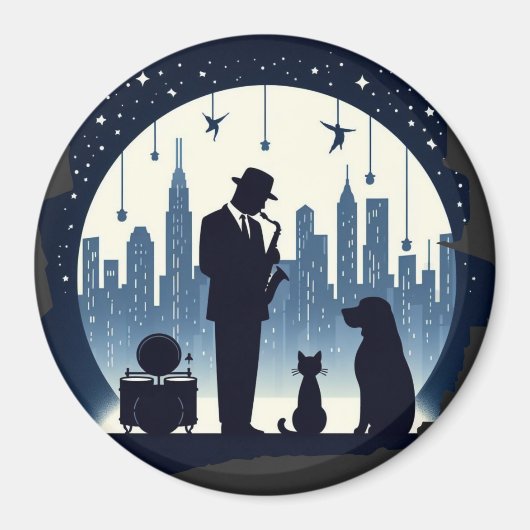 Aimant Chat, chien, Jazz (Devant)