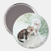 Aimant Chat chinois Art deux chats (Recto/Verso)