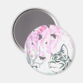 Aimant Chat coloré (Recto/Verso)