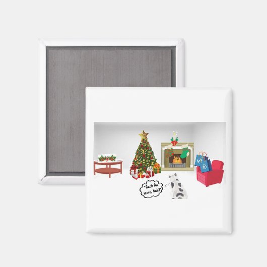 Aimant Chat contre arbre (Recto/Verso)