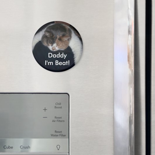 Aimant Chat couché Cute Calico au-dessus de l'épaule (In situ (réfrigérateur))