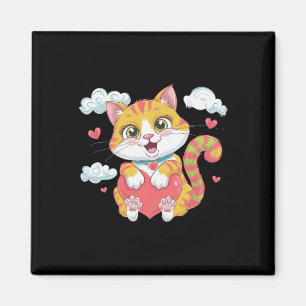 Aimant Chat d'amour de kitty coeur de la Saint-Valentin A