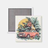 Aimant Chat dans la jungle (Recto/Verso)