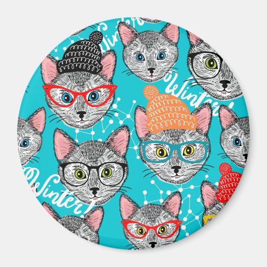 Aimant Chat dans le casquette (Devant)