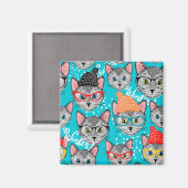 Aimant Chat dans le casquette (Recto/Verso)