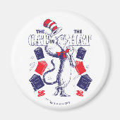 Aimant Chat dans le Casquette | Lecture de livres (Devant)