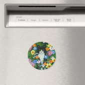 Aimant Chat dans les Fleurs (In Situ (Lave-vaisselle))
