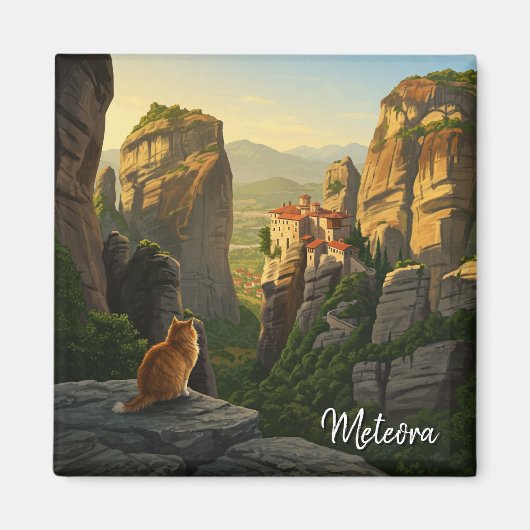 Aimant Chat dans Meteora Grèce Voyage (Devant)
