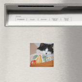 Aimant Chat dans un bol de fruits (In Situ (Lave-vaisselle))
