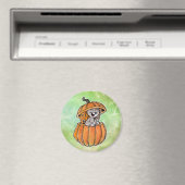 Aimant Chat dans un Citrouille (In Situ (Lave-vaisselle))