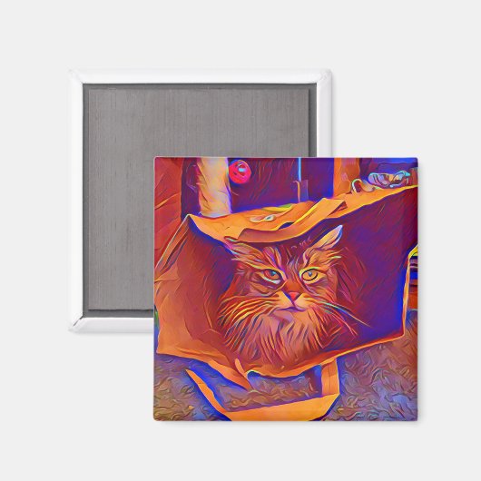 Aimant Chat Dans Un Sac (Recto/Verso)