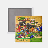 Aimant Chat de chevalier miniature modèle de peinture cha (Recto/Verso)