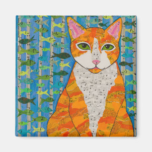 Aimant Chat de confiture d'oranges