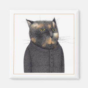 Aimant Chat de femme de chambre carré magnétique II