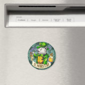 Aimant Chat de la Saint Patrick (In Situ (Lave-vaisselle))