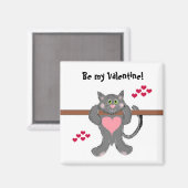 Aimant Chat de la Saint-Valentin avec des cœurs (Recto/Verso)