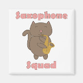 Aimant Chat de l'équipe de saxophone mignon (Devant)