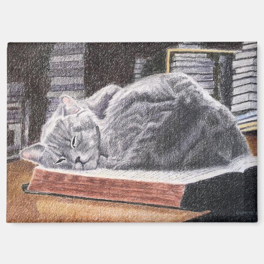 Aimant Chat de librairie (Recto)