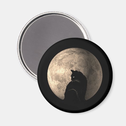 Aimant Chat de lune (Recto/Verso)