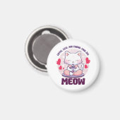 Aimant Chat de méditation - Chat Kawaii (Recto/Verso)