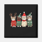 Aimant Chat de Meowy Catmas Noël Lumières Xmas Pyjama Cha (Devant)