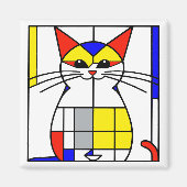 Aimant Chat de Mondrian (Devant)