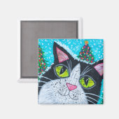 Aimant Chat de neige (Recto/Verso)
