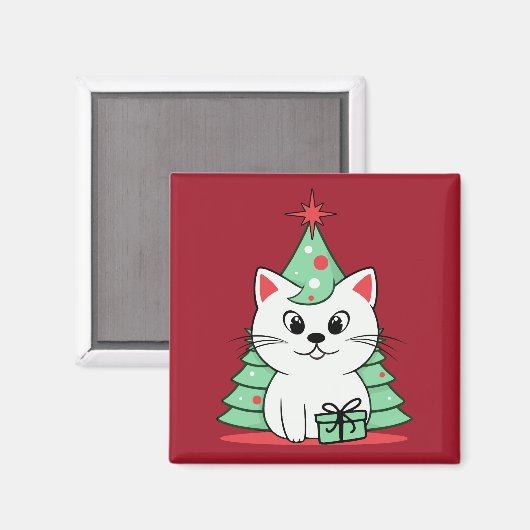 Aimant chat de Noël (Recto/Verso)