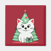 Aimant chat de Noël (Devant)