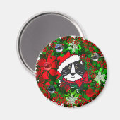 Aimant Chat de Noël (Recto/Verso)