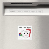 Aimant Chat de Noël mignon avec Dit (In Situ (Lave-vaisselle))