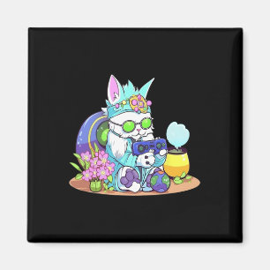 Aimant Chat de Pâques Bunny Amusant Joueur Vidéo Jeu Garç