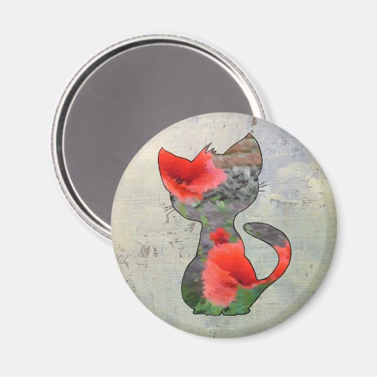 Aimant Chat de pavot (Recto/Verso)