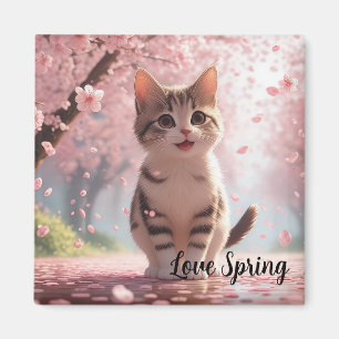 Aimant Chat de Printemps