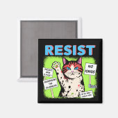 Aimant Chat de protestation de la Résistance (Recto/Verso)