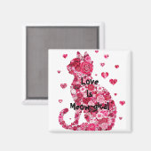 Aimant Chat de Rose (Recto/Verso)