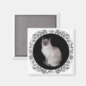 Aimant Chat de Siamese avec les yeux bleus (Recto/Verso)